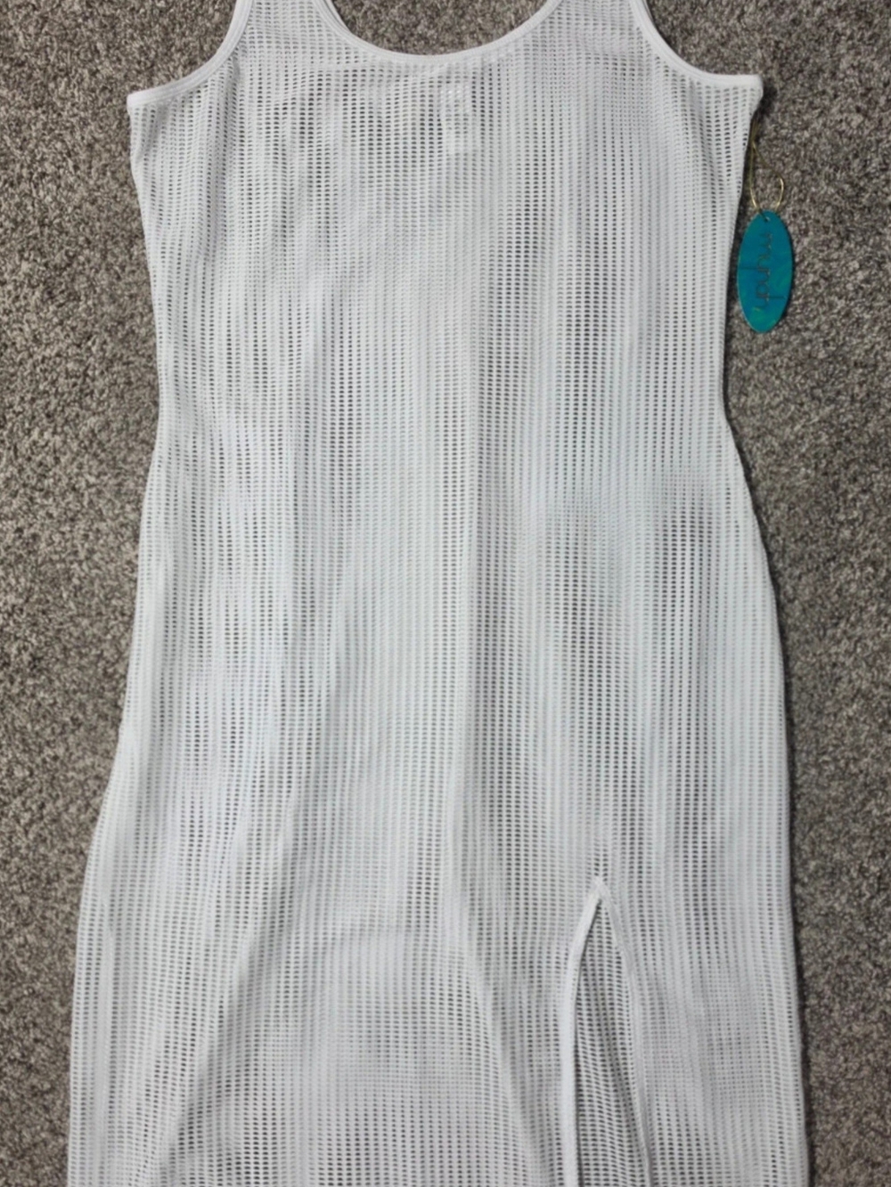NWT Lightweight White Mesh Swim Coverup Maxi
